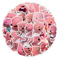 Trending Pink Little Beaver Animal Cartoon Graffiti Decal for Laptop and Book Stickers