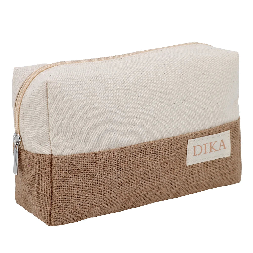 Personalized Logo Custom Eco-Friendly Travel Canvas Cosmetic Makeup Skincare Organizer Storage Gift Case Bag Pouch Zipper