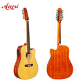 China Custom Made Brand Spruce Top Mahogany Glossy 12 String Electric Acoustic Guitar High Quality Folk Musical Instrument