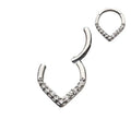 Wholesale G23 Implant Grade Titanium Ti-6AL-4V-ELI Segment Ring With CZ Pave Face  Piercing Hinged Seamless Septum Clicker Ring