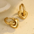 Stainless Steel Hoop Earrings Dainty Anti Allergy Double Circle Star Heart Charm Drop Huggie Earrings for Women Jewelry