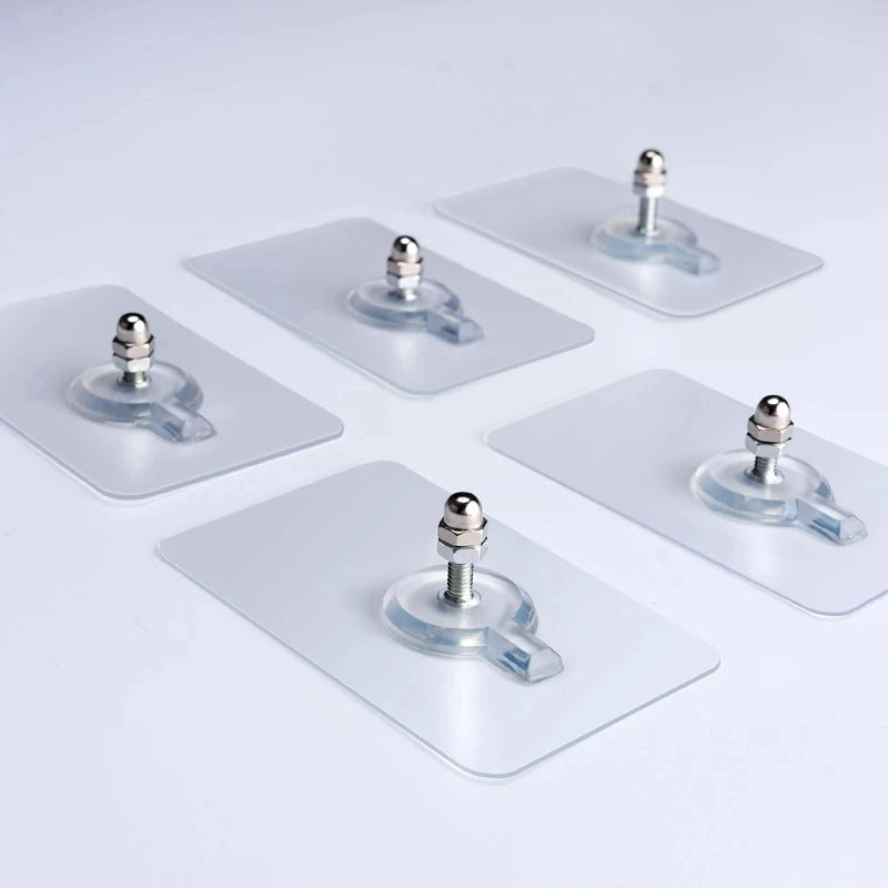 Transparent Traceless Self Adhesive PVC Square Wall Nails for Living Room Jewelry and Photo Mural Hanging