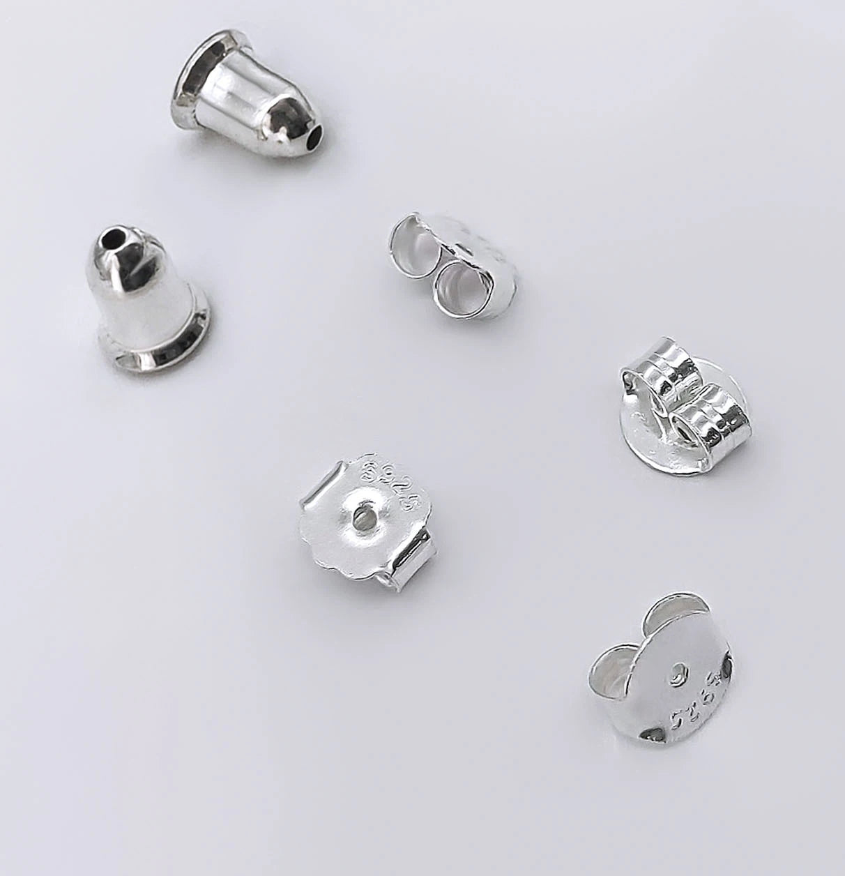 925 Sterling Silver Jewelry Findings Gold Plated Ear Butterfly Back Stoppers and Spacers for DIY Earrings