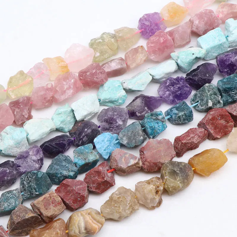 Freeform Loose Crystal Healing Gemstone Raw Amethyst/Citirne/Aquamarine/Quartz Rough Nugget Stone Beads for Jewelry Making