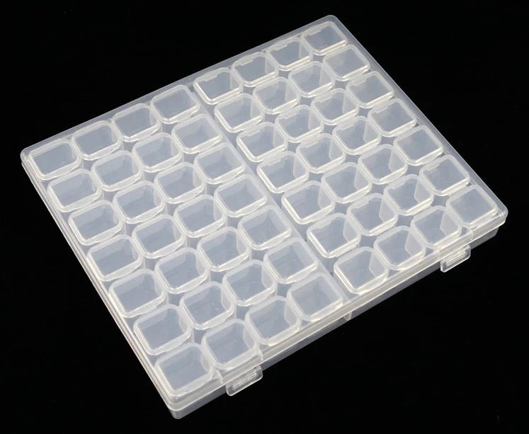 New Style 56 Grids Square Nail Decoration Storage Box Plastic Nail Decoration Hold