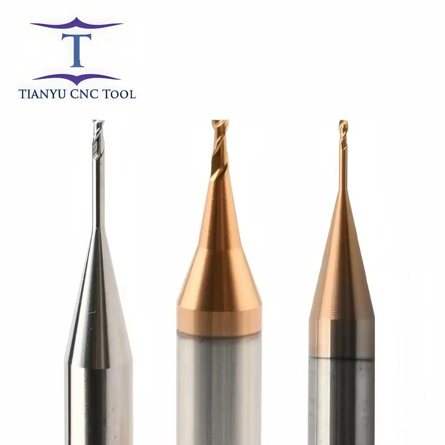 HRC68 Tungsten Carbide Micro Milling Cutter High Precision 2 Flutes Custom ODM OEM Support AlTin Coating Small Diameter Ballnose
