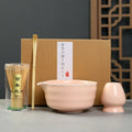 Wholesale Eco-friendly Handmade Green Tea Gift Kit Bamboo Whisk Chasen Chawan with Spout Japanese Ceramic Matcha Whisk Set