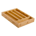 Promotional Top Quality Adjustable Knife and Fork Storage Organizer Bamboo Adjustable Cutlery Tray for Drawer