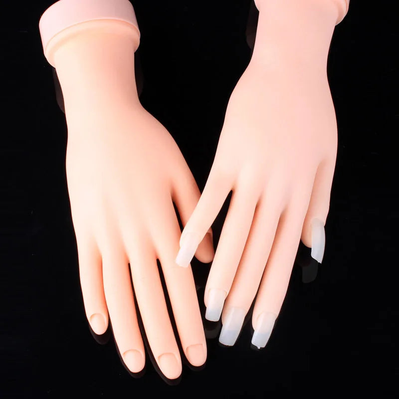 Bending Flexible Nail Art Training Plastic Practice Hand False Artificial Hands