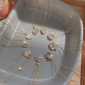 Stainless Steel Exquisite Diamond-Studded Necklace Crown Key Heart Crown Pendent Zircon Cherry Titanium Steel Clavicle Chain
