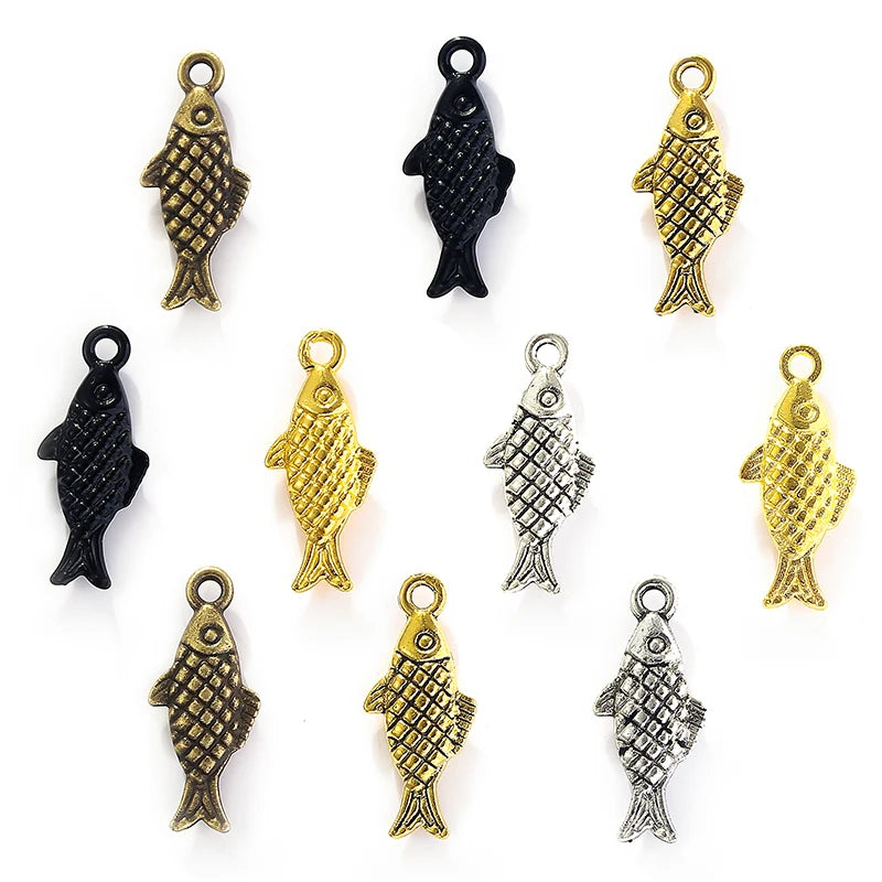 5 Colours Animal Fish Charms for Earring Necklace Pendant  DIY Jewelry Making Accessories Crafts 20*9mm D705