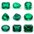 Junyuan Colombian Lab Grown Emerald Hydrothermal Oval Emerald Round Cut Lab Created Gemstones 5*7mm to 10*14mm in Stock