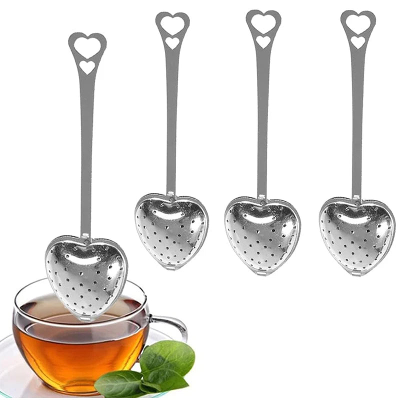 Stainless Steel Heart Shaped Tea Infuser Mesh Ball Stainless Strainer Tea Herb Spice Infuser Spoons Strainers