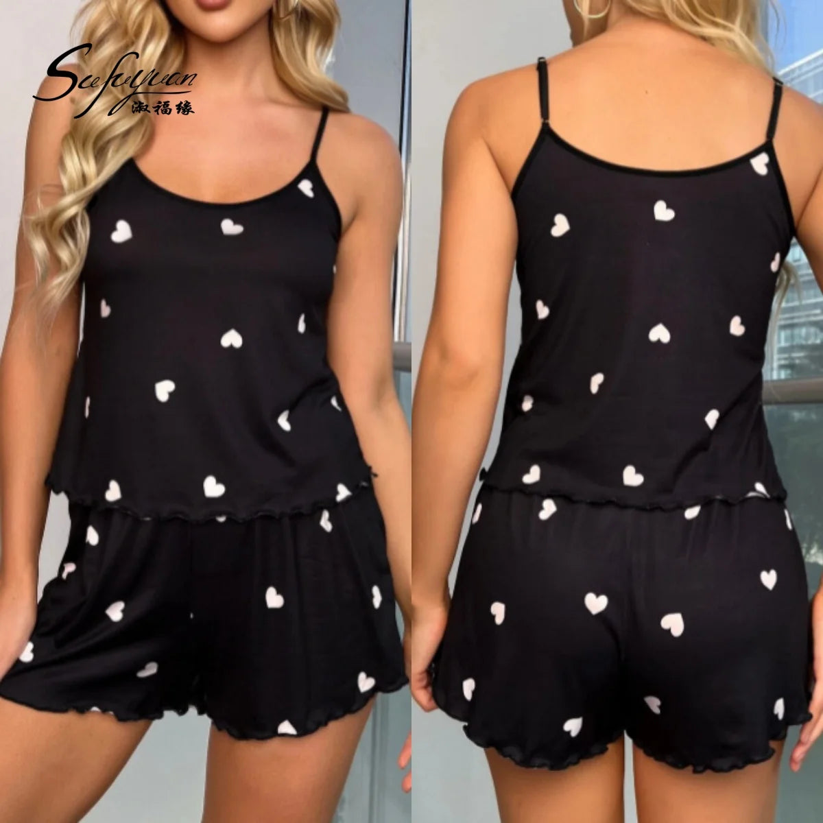 SFY-y1193 Best-Selling Sexy Halter Vest Shorts Pajamas Two-Piece Casual Comfortable Bedroom Clothes Pyjamas Women Sleepwear