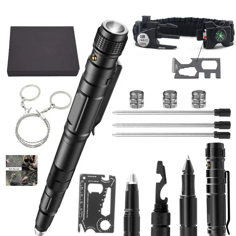Hot Sale Custom Camping Tactical Pen Aluminum Alloy Multitool Pen Survival Mini Knife  for Outdoor