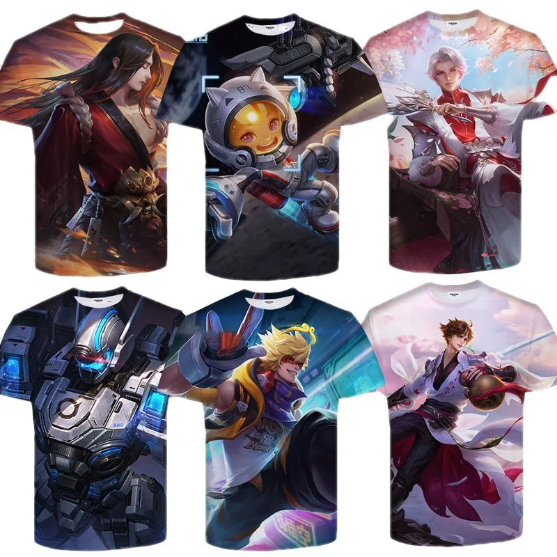 Evertop Custom Logo 3D Sublimation or Digital Printed Nylon Spandex Anime T-shirt for Men Women and Kids Short Sleeves