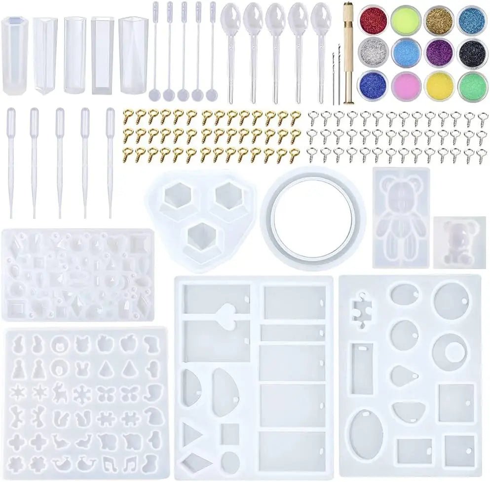 229 Accessories DIY Pendant Drop Glue Mold Set Earring Jewelry Necklace Bear Crystal Silicone Mold