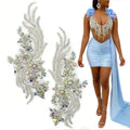 WDP-303 Heavy Beaded Panel Applique Bridal Appliques Patch for Wedding Dress