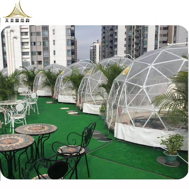 Transparent PVC Steel Pipe Geodesic Dome Tent clear Dome Igloo Garden Igloo Tent for Sale