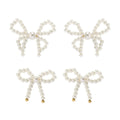 Fashion Cute Bow Knot Tassel Pearl Ribbon Bowknot Dangle Drop Earrings for Women Gift  Party Jewelry