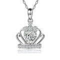 CAOSHI High Quality Crystal Crown Heart Pendant Necklace 925 Silver Color Love Heart Diamond Zirconia Necklace
