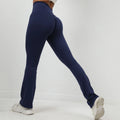 Women Custom Solid High Waist Scrunch Flare Leggings Fitness Workout Yoga Pants Wide Leg Gym Push up Leggings Pants Tights