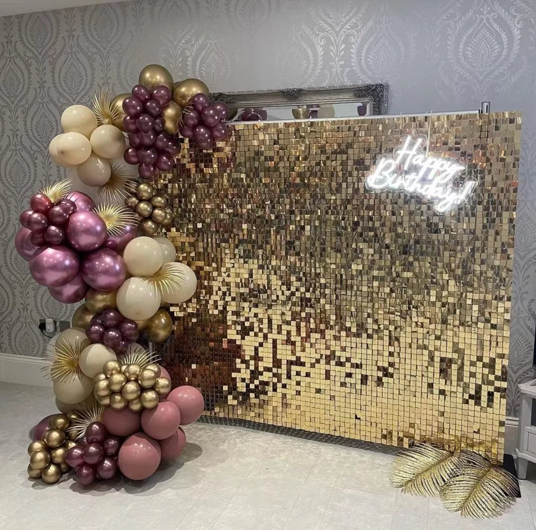 YOPIN-898 Hot Sale Gold Premium Shimmer Wall for Birthday Decoration