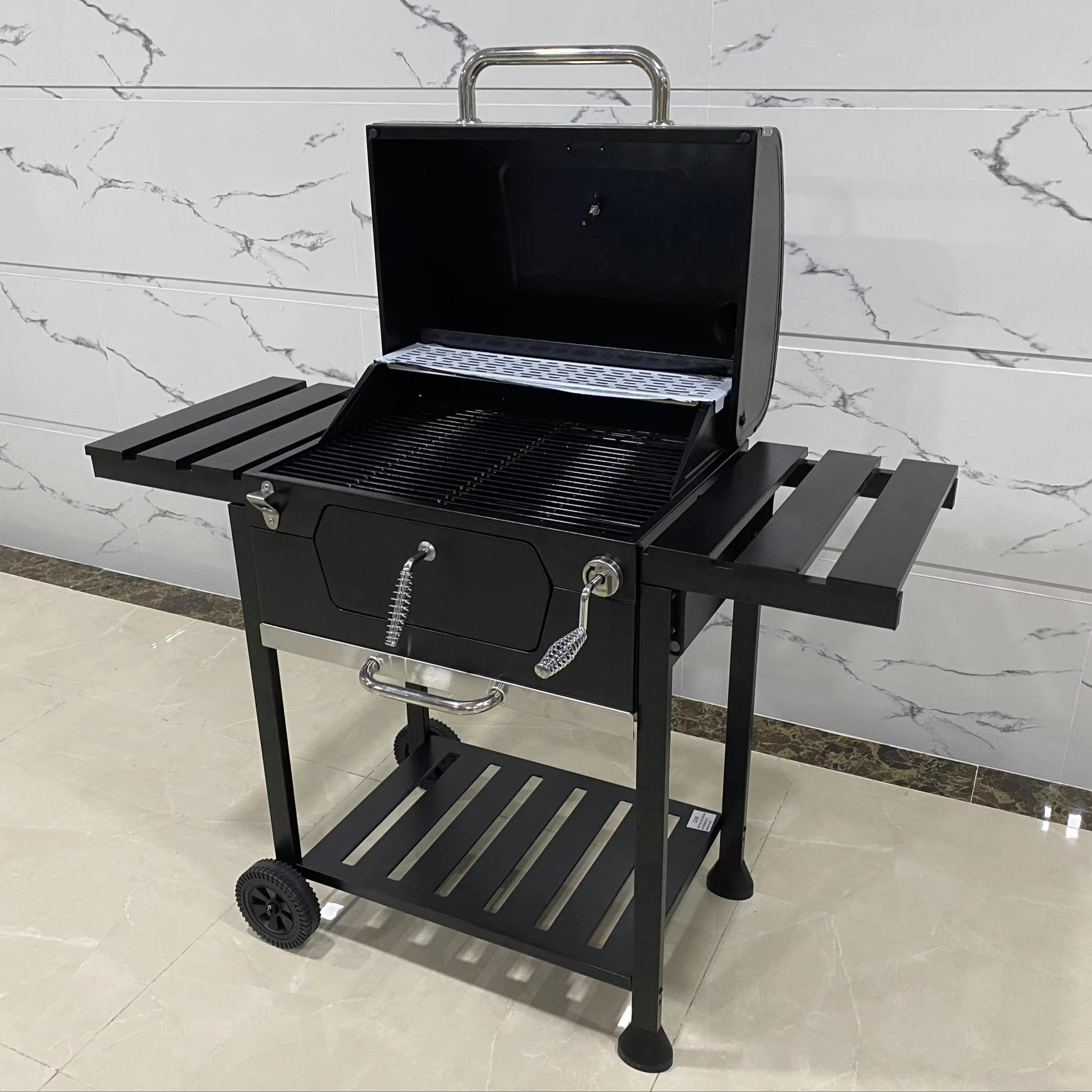 Large Cooking Area Barbecue Smoker Drum Charcoal Bbq Grill Offset Smoker