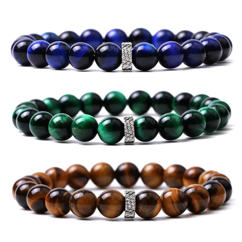 Hot Selling tiger Eye Natural Stone Natural Bead Stone Bracelet Female Fashion Map Stone Agate Bracelet Male