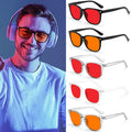 Sleep Aid Anti Eyestrain Metal Hinge Orange Red Yellow Lens Square Optical Eyewear Anti Blue Light Computer Gaming Eyeglasses
