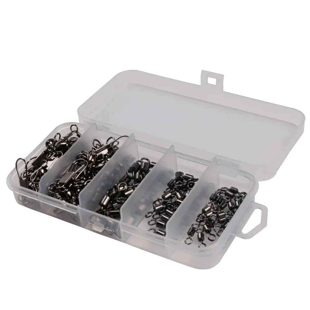 50 Pieces of 8-shaped Ring and B-shaped Bottle Type Swivel Connector Fishing Accessories Set 120g MegaBDM