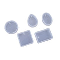 Rectangle Round Square Silicone Molds Resin Jewelry Casting Molds with Keychain Rings for Pendant Making Silicone Keychain Mold