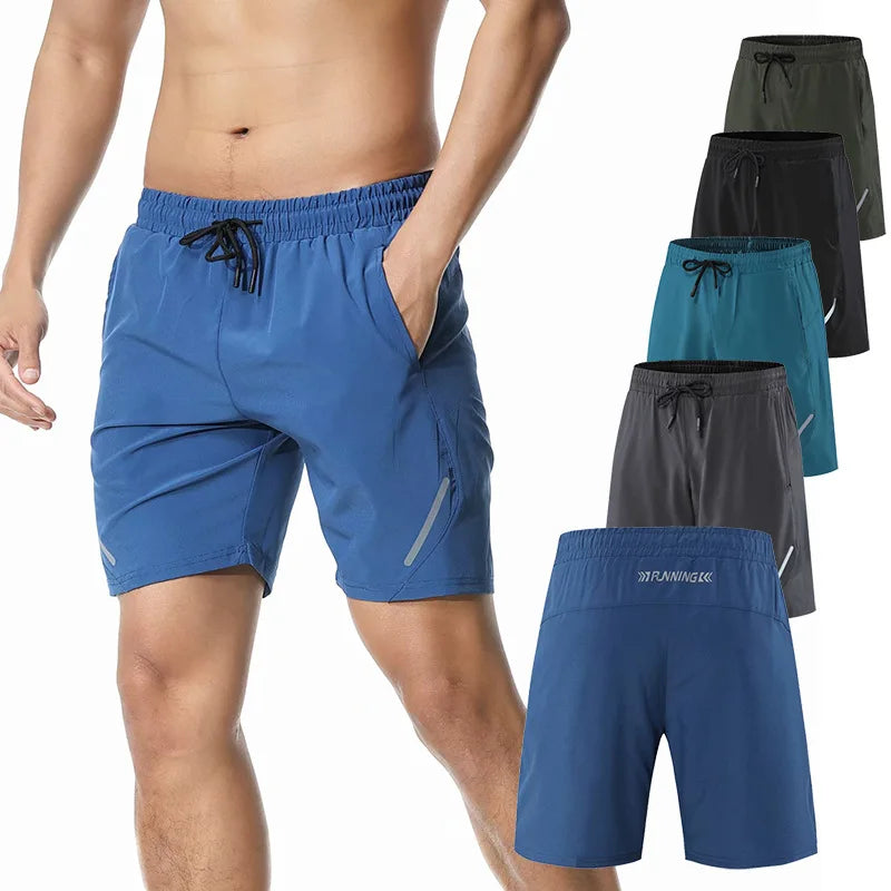 S-3XL Plus Size 100% Polyester Quick Drying Fitness Short Pants Boxing Sports Track Athletic Running Men's Shorts With Pockets