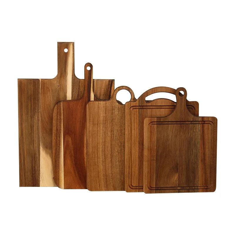 Acacia Wood Cutting Board and Chopping Board with Handle Decorative Wooden Serving Board for Kitchen and Dining Room