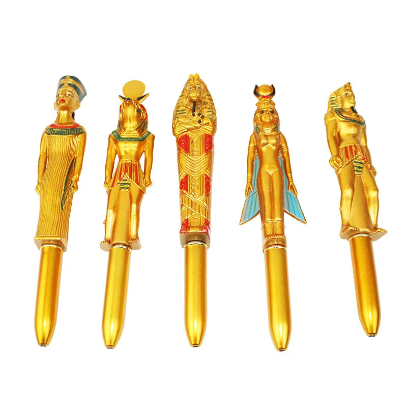 2024 Souvenir Gift Egypt Gold Pen Five Egyptian Character Gift Ballpoint Pen