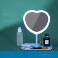 LED Vanity Mirror Detachable Makeup Mirror Heart Shape Cosmetic Mirror with LED Lights for Gift Birthday