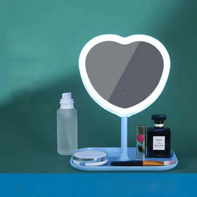 LED Vanity Mirror Detachable Makeup Mirror Heart Shape Cosmetic Mirror with LED Lights for Gift Birthday