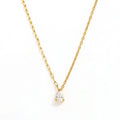 Joolim 18K Gold Plated Non Tarnish Waterproof Cubic Waterdrop Zirconia Paper Pin Mixed Chain Pendant Stainless Steel Necklace