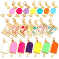 Enamel Ice-cream Stick Popsicle Ice-lolly Candy Sweet Charm Necklace PendantSummer Beach Holiday Bracelet Jewelry Supplies M95