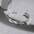 WMST219 Crumpled Foil Texture Adjustable Bracelets 925 Sterling Silver Vintage Crumpled Silver Tone Cuff Bracelet Bangle