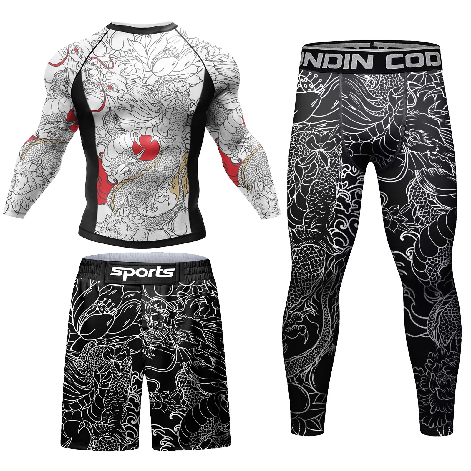 CODY LUNDIN Men's Compression Athletic Base Layer Set  Jiu Jitsu MMA Bjj Rash Guard Kickboxing Workout GYM Fitness T-Shirts