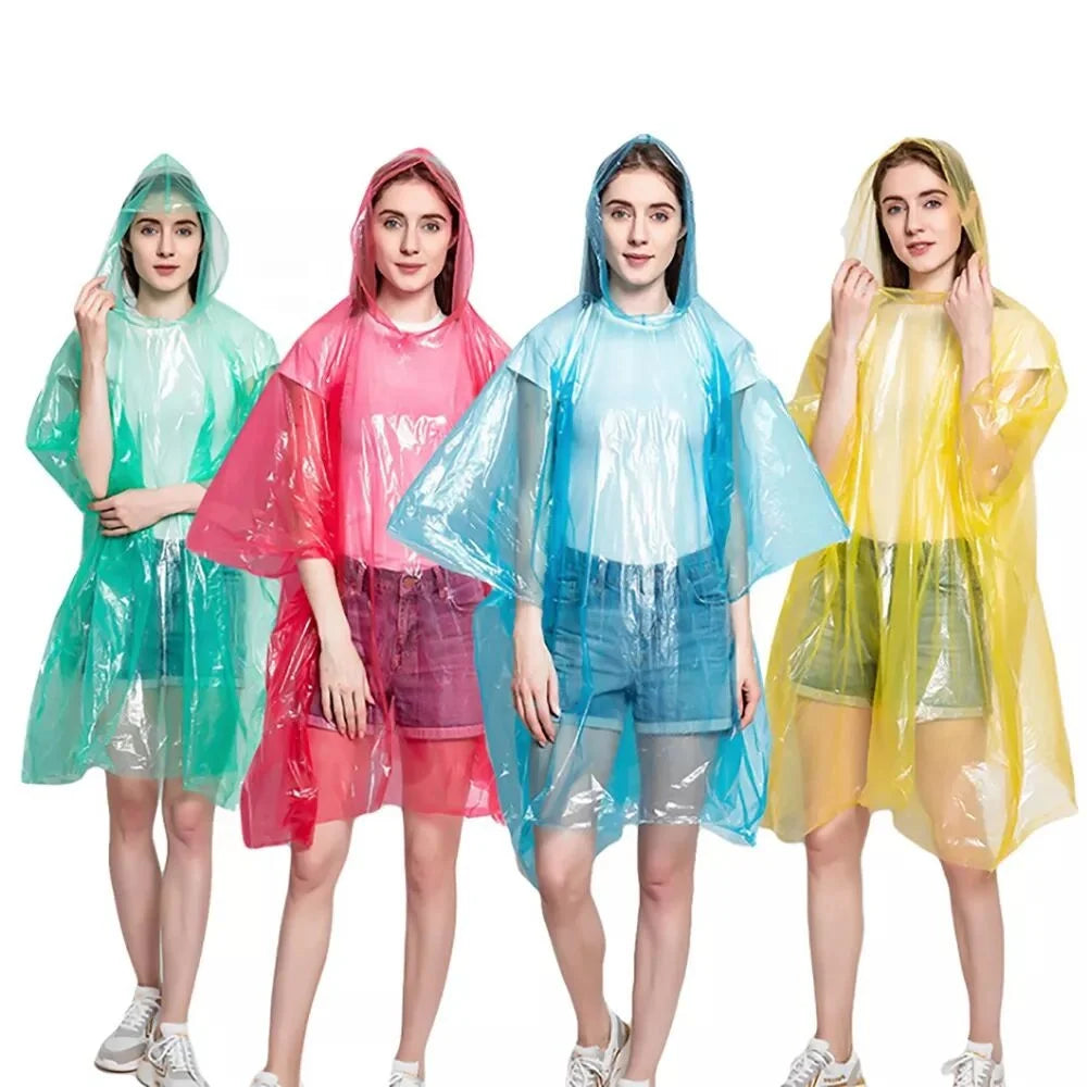 Wholesale Custom Logo Printing Disposable Emergency PVC Summer Rain Poncho Fashion Raincoat with Ball