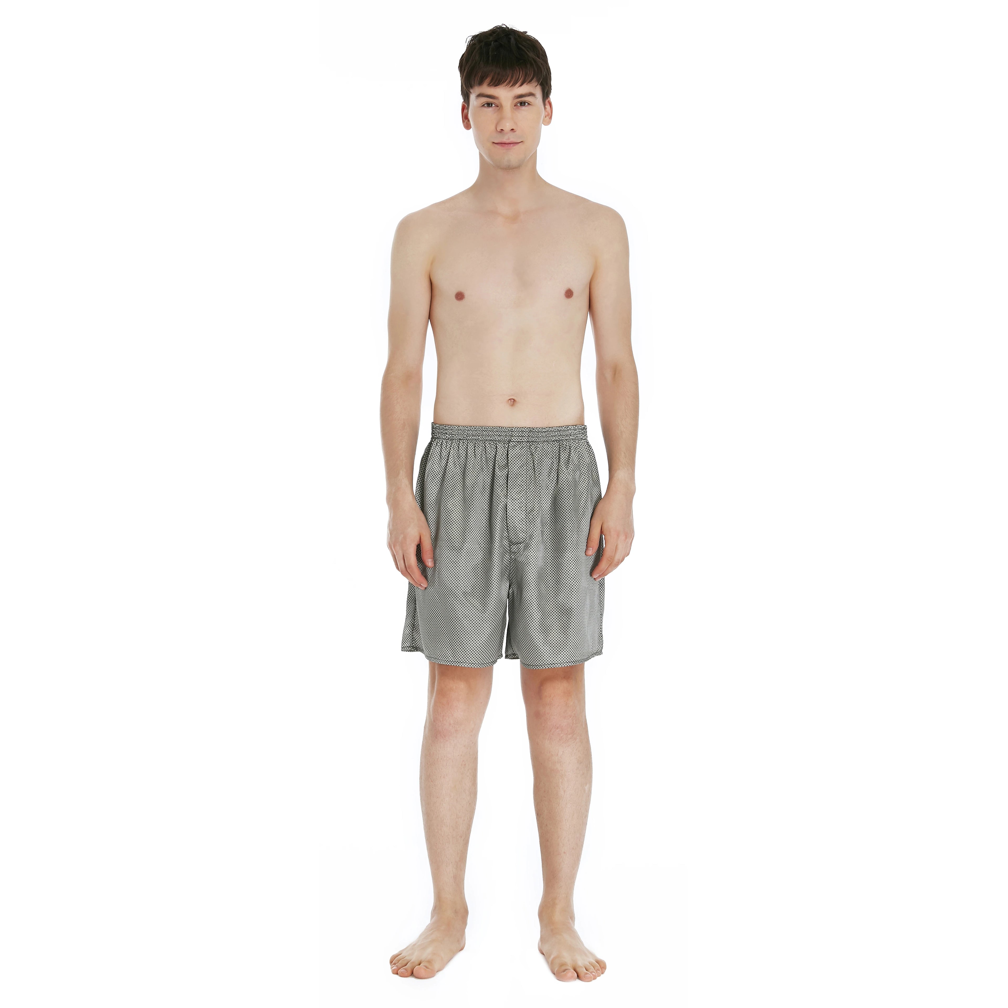 Latest Fashion Men's Satin Boxers Underwear Shorts Custom Luxury Silk Loungewear Pajama Waist Elastic Short Pants
