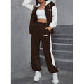 F230146 Custom Hoodie Set Winter Fleece Tracksuit 2 Piece Women Jogging Suit Winter Fleece Sports Two Piece Pants Set Tracksuits