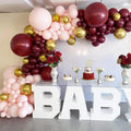 Gold and Burgundy Balloons Arch Garland for Birthday Wedding Party Decoration