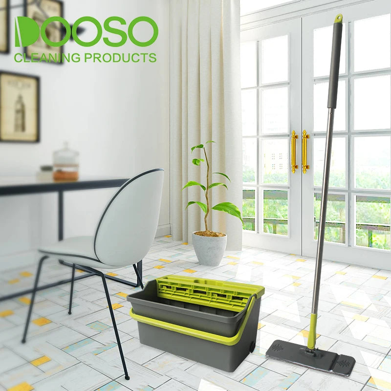 Factory Household Cleaning Tools Wet and Dry Use Hands Free Home Floor Cleaning Magic Flat  Floor Cleaning Mop and Bucket Set