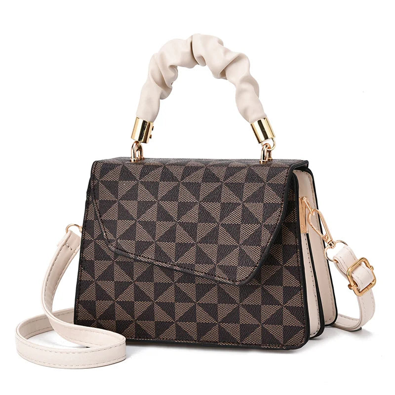Women's Single Shoulder Crossbody Mini Bag Diamond Lattice Design Zipper Closure Embroidery Decoration Online Shopping Handbag