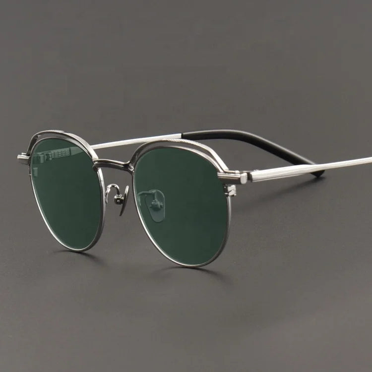 Fashion Titanium Sunglasses Luxury High End Custom logo Cat3 Uv400 Sun Glasses Fashion Luxury Italy Polarized Shades