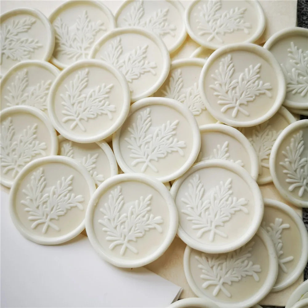 Rosemary Leaf Self Adhesive Wax Seal Stickers Wedding Leaf Envelope Seal Botanical Wax Sticker