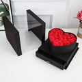 Wholesale Recyclable Luxury Acrylic Square Love Panoramic Clear Matt Lamination Flower Gift Box Drawer for Promotional Gifts